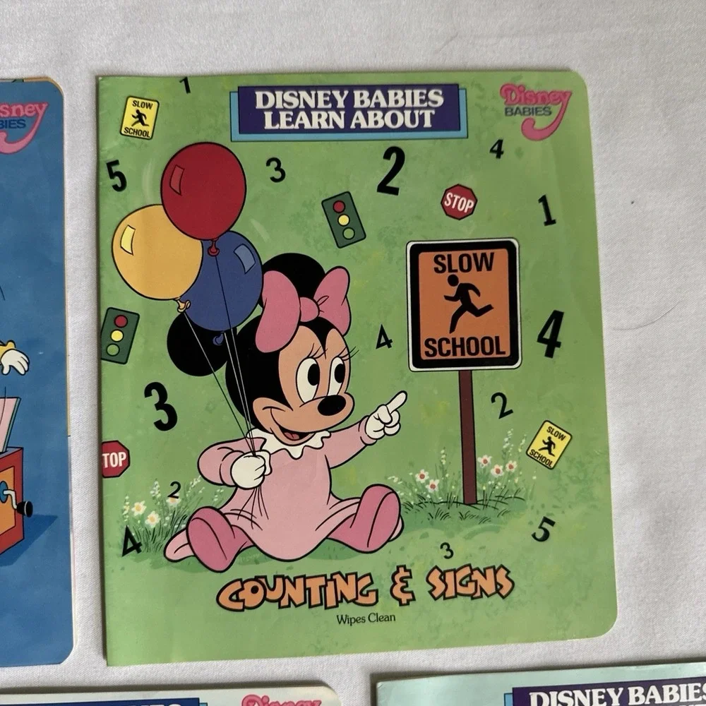 Vintage Disney Babies Learn About Soft Cover Wipe Clean Book Lot of 15 1987-1990
